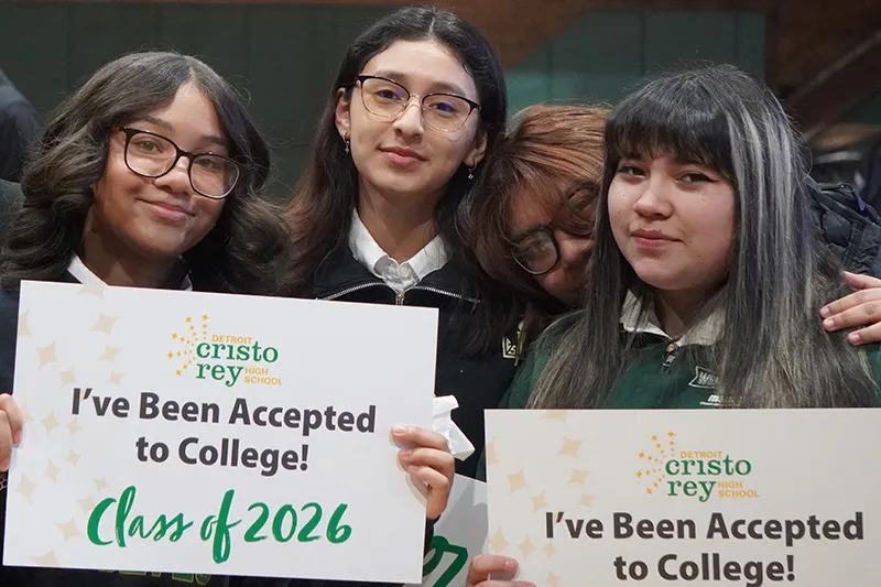Detroit Cristo Rey students in classroom with teacher
