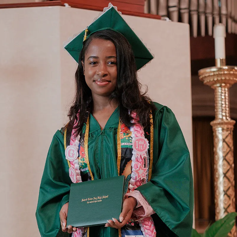 class of 2026 grad Detroit Cristo Rey student at graduation