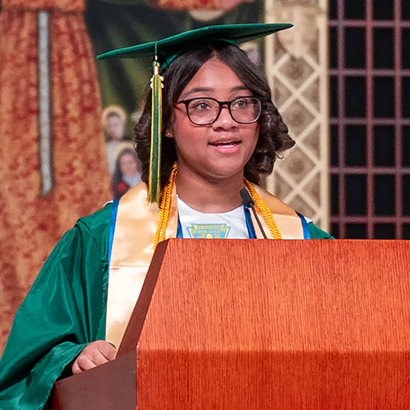Graduation speech DCR student giving graduation speech